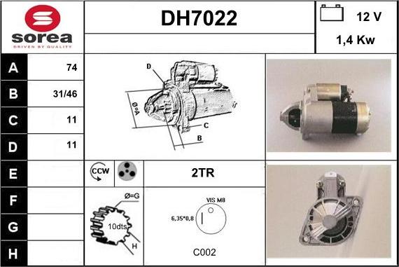 Sera DH7022 - Démarreur cwaw.fr