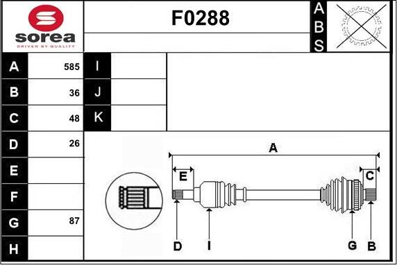 Sera F0288 - Arbre de transmission cwaw.fr