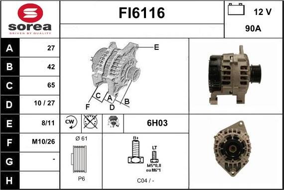 Sera FI6116 - Alternateur cwaw.fr