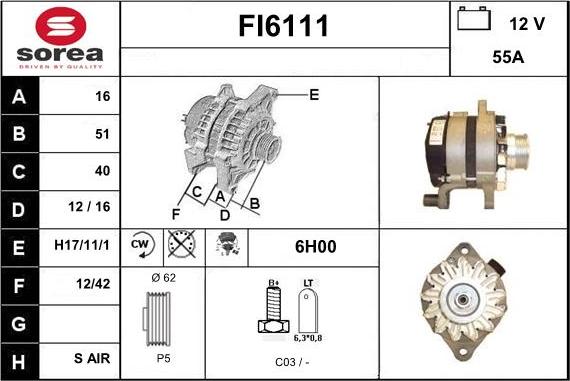 Sera FI6111 - Alternateur cwaw.fr