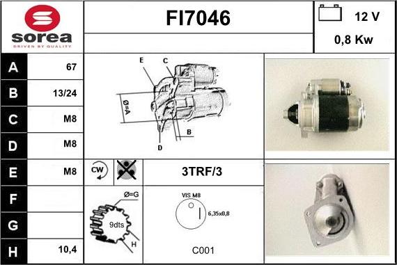 Sera FI7046 - Démarreur cwaw.fr