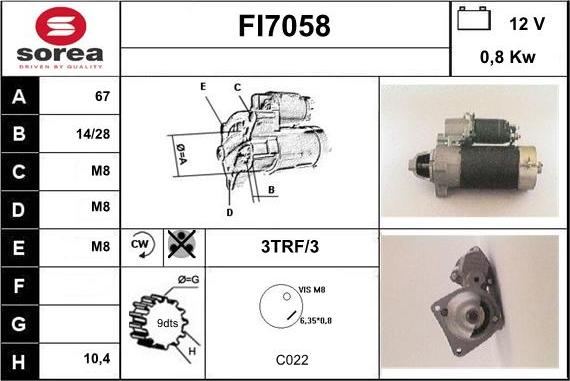 Sera FI7058 - Démarreur cwaw.fr