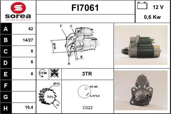 Sera FI7061 - Démarreur cwaw.fr