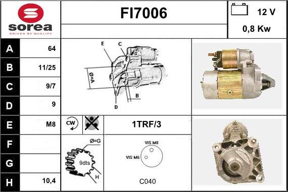 Sera FI7006 - Démarreur cwaw.fr