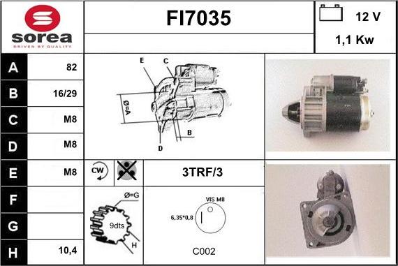 Sera FI7035 - Démarreur cwaw.fr