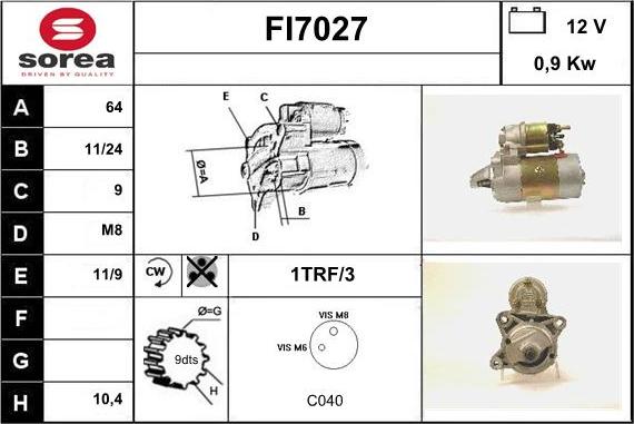 Sera FI7027 - Démarreur cwaw.fr