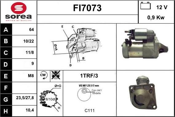 Sera FI7073 - Démarreur cwaw.fr