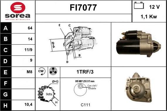 Sera FI7077 - Démarreur cwaw.fr