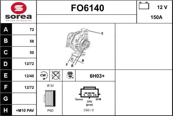 Sera FO6140 - Alternateur cwaw.fr