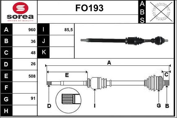 Sera FO193 - Arbre de transmission cwaw.fr