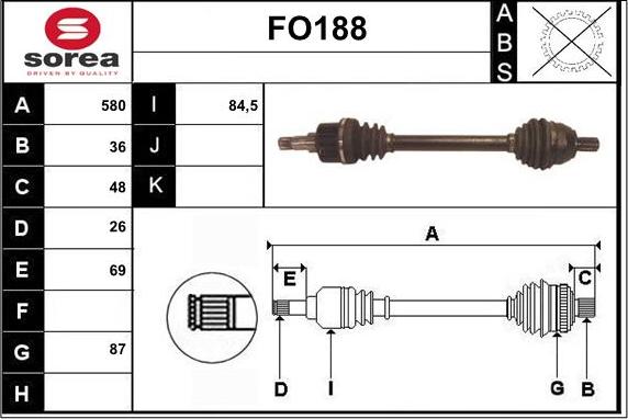 Sera FO188 - Arbre de transmission cwaw.fr