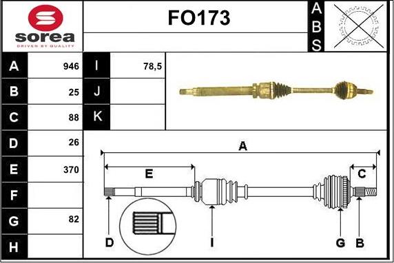 Sera FO173 - Arbre de transmission cwaw.fr