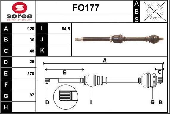 Sera FO177 - Arbre de transmission cwaw.fr