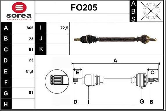 Sera FO205 - Arbre de transmission cwaw.fr