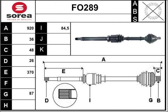 Sera FO289 - Arbre de transmission cwaw.fr