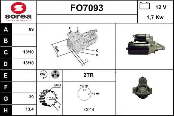 Sera FO7093 - Démarreur cwaw.fr