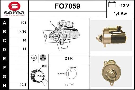 Sera FO7059 - Démarreur cwaw.fr