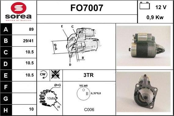 Sera FO7007 - Démarreur cwaw.fr