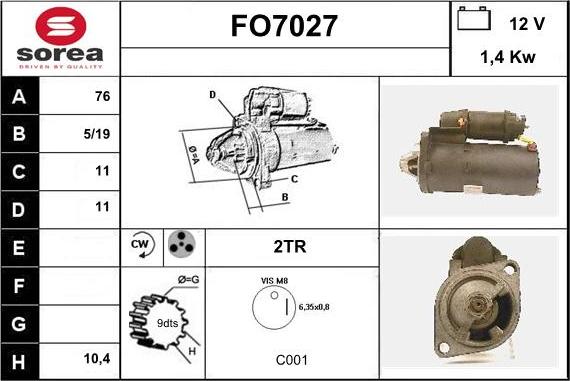 Sera FO7027 - Démarreur cwaw.fr