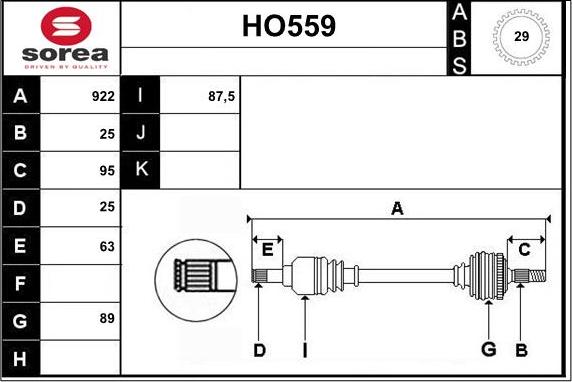 Sera HO559 - Arbre de transmission cwaw.fr