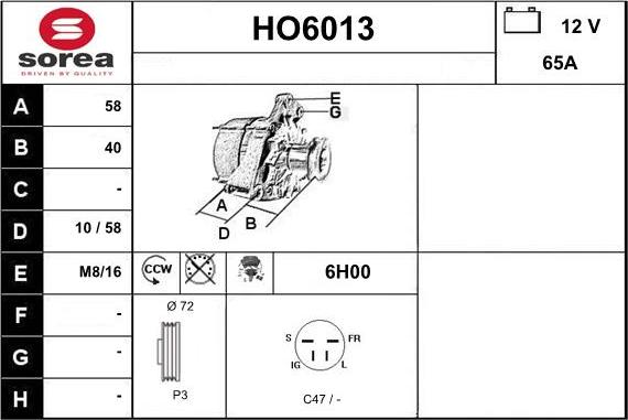 Sera HO6013 - Alternateur cwaw.fr