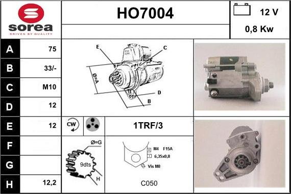 Sera HO7004 - Démarreur cwaw.fr