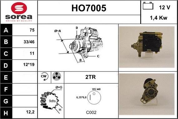 Sera HO7005 - Démarreur cwaw.fr