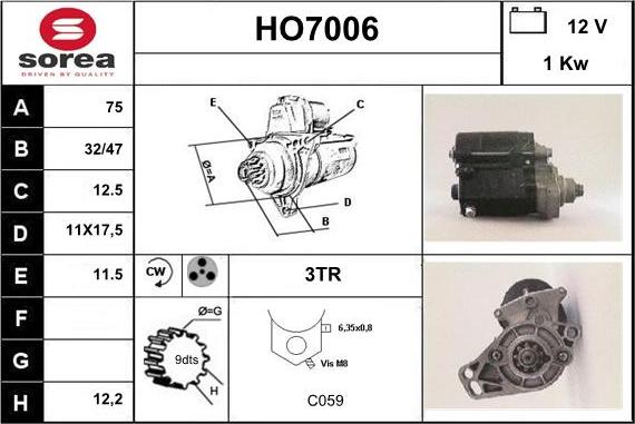 Sera HO7006 - Démarreur cwaw.fr