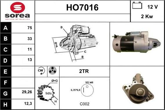 Sera HO7016 - Démarreur cwaw.fr