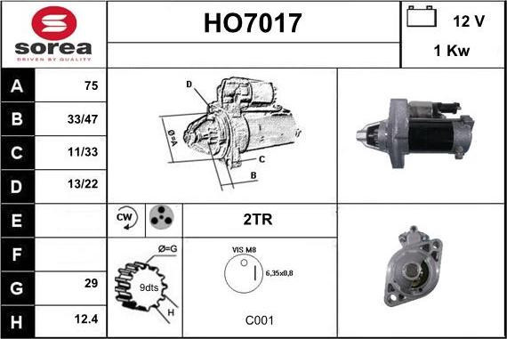 Sera HO7017 - Démarreur cwaw.fr