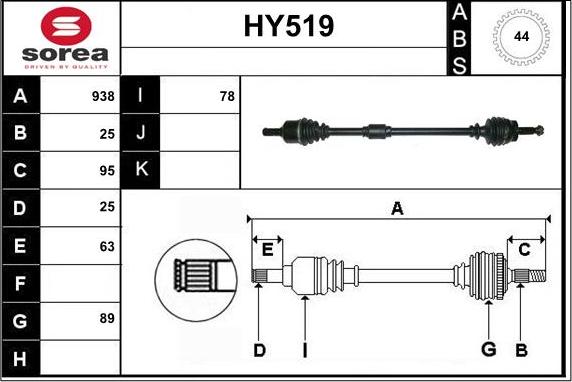 Sera HY519 - Arbre de transmission cwaw.fr