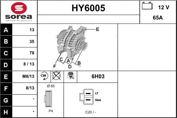 Sera HY6005 - Alternateur cwaw.fr