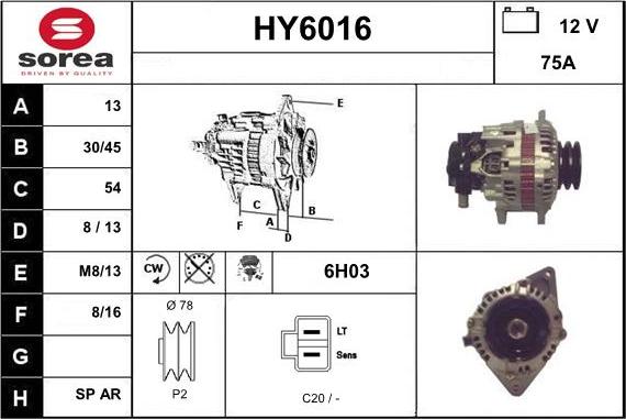 Sera HY6016 - Alternateur cwaw.fr