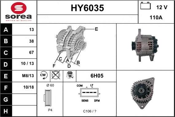 Sera HY6035 - Alternateur cwaw.fr