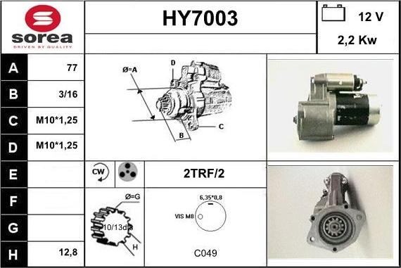 Sera HY7003 - Démarreur cwaw.fr