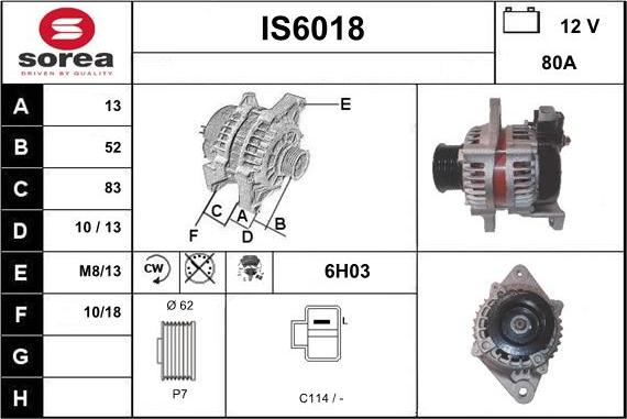 Sera IS6018 - Alternateur cwaw.fr