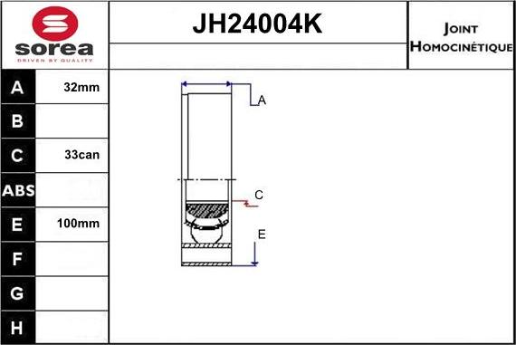 Sera JH24004K - Jeu de joints, arbre de transmission cwaw.fr