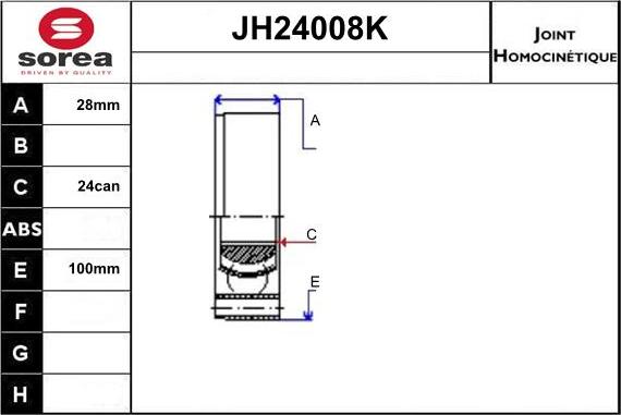 Sera JH24008K - Jeu de joints, arbre de transmission cwaw.fr