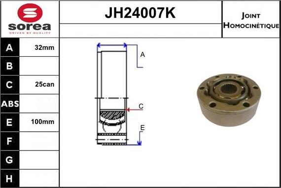 Sera JH24007K - Jeu de joints, arbre de transmission cwaw.fr