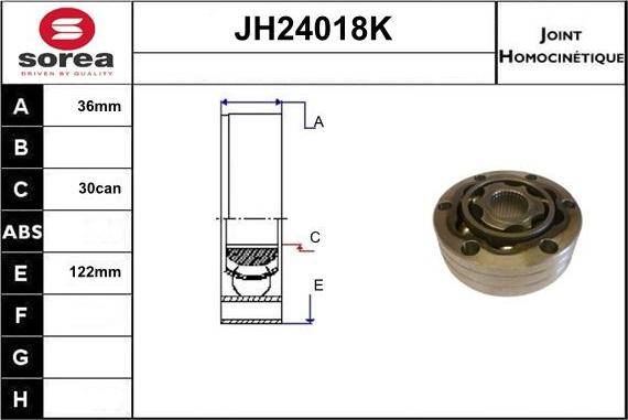 Sera JH24018K - Jeu de joints, arbre de transmission cwaw.fr