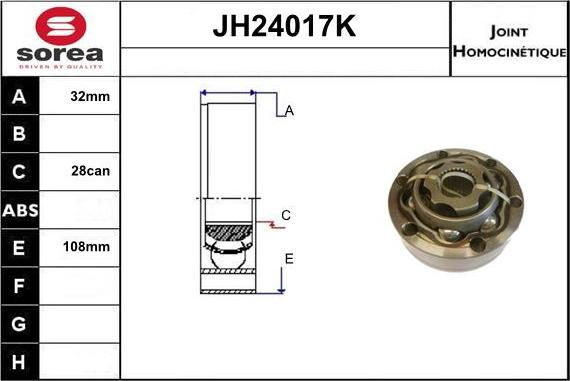 Sera JH24017K - Jeu de joints, arbre de transmission cwaw.fr