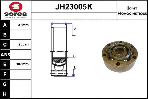 Sera JH23005K - Jeu de joints, arbre de transmission cwaw.fr