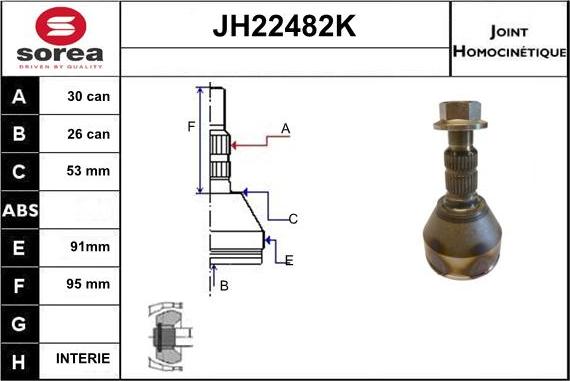 Sera JH22482K - Jeu de joints, arbre de transmission cwaw.fr