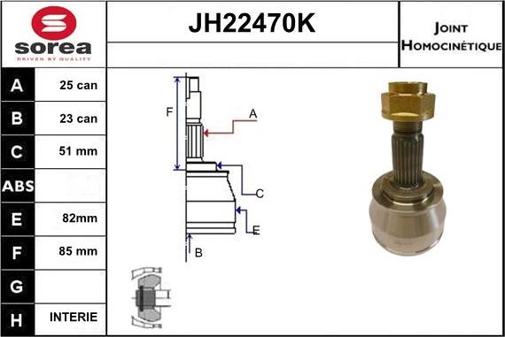 Sera JH22470K - Jeu de joints, arbre de transmission cwaw.fr