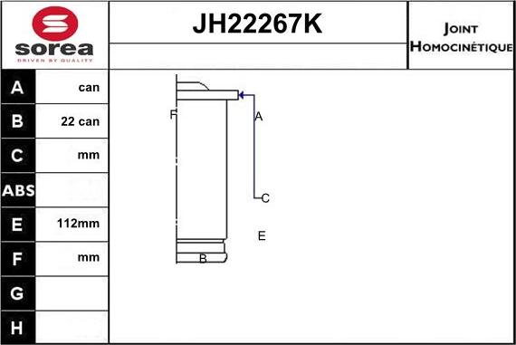 Sera JH22267K - Jeu de joints, arbre de transmission cwaw.fr