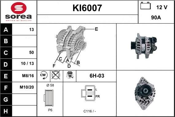 Sera KI6007 - Alternateur cwaw.fr