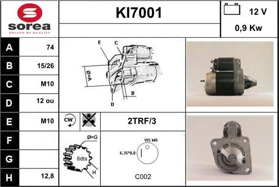 Sera KI7001 - Démarreur cwaw.fr