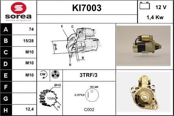 Sera KI7003 - Démarreur cwaw.fr