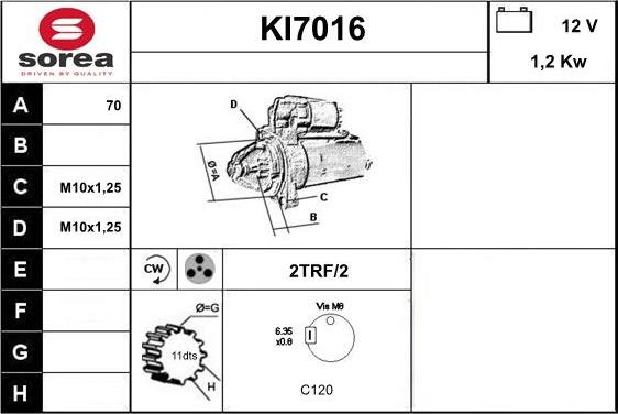 Sera KI7016 - Démarreur cwaw.fr