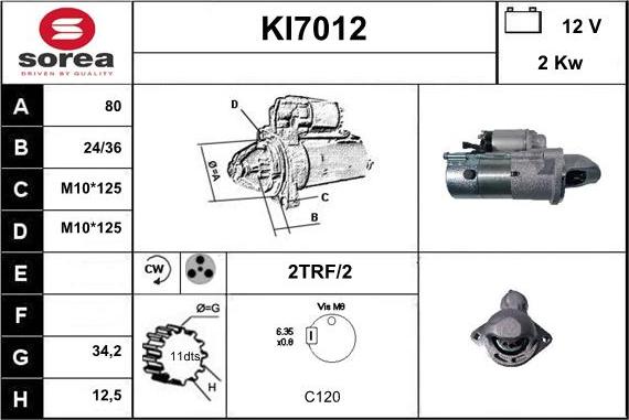 Sera KI7012 - Démarreur cwaw.fr